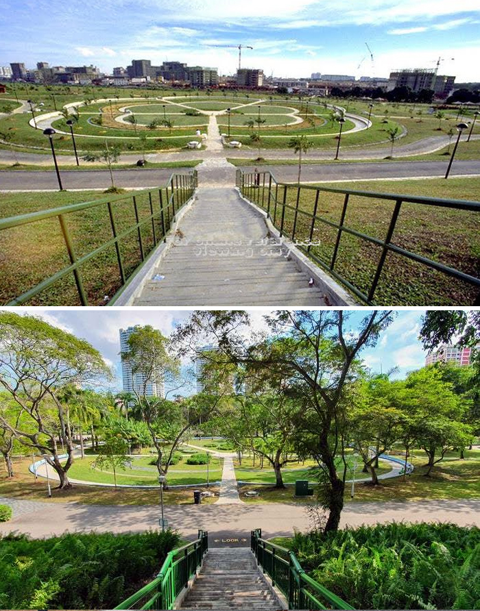 Parque Bishan, en 1988 y en 2020