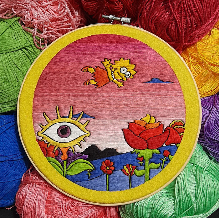 I Recreate My Favorite Scenes From The Simpsons With Embroidery (64 Pics)