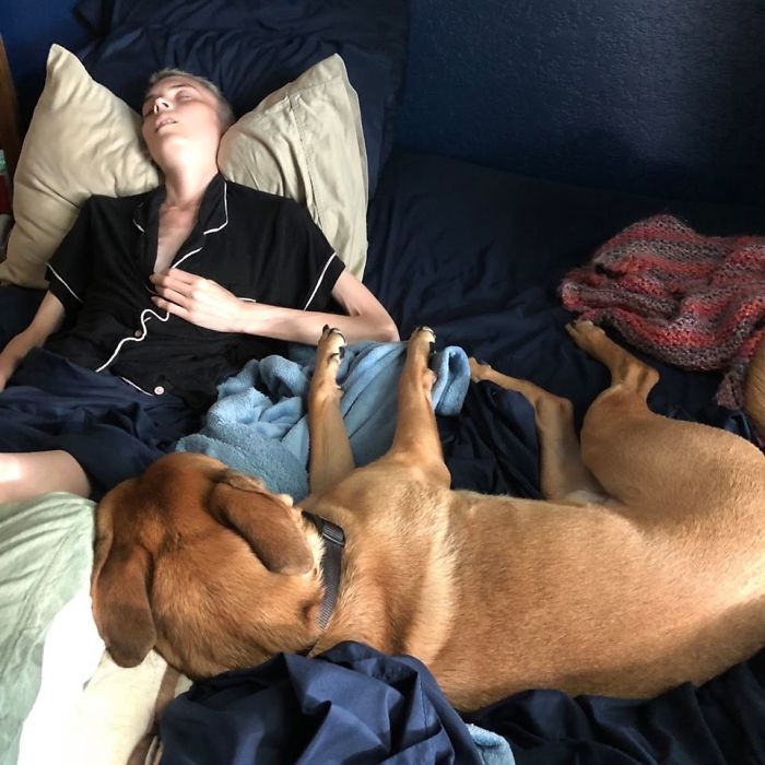 Girl Loses Her Sister To Cancer, Sister's Dog Jet Steps In To Help Her Mourn And They Become Inseparable