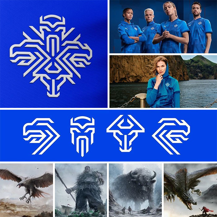 El nuevo logo deportivo de Islandia muestra a los 4 defensores mitológicos del país. Landvættir