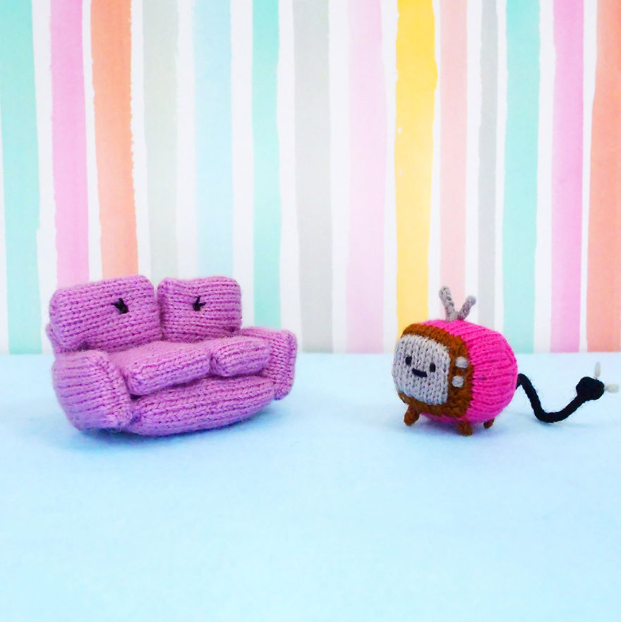 Knit A Sophie The Loveseat And Her Friend Chanel The TV
