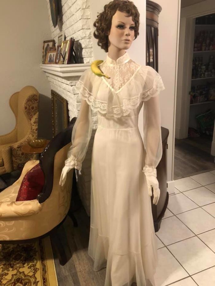 This Mannequin Came From My Grandmother’s House. She Had Her For As Long As I Remember. No One Else In The Family Wanted Her When My Grandmother Passed Away. I Think She Looks Great In My 100 Year Old House