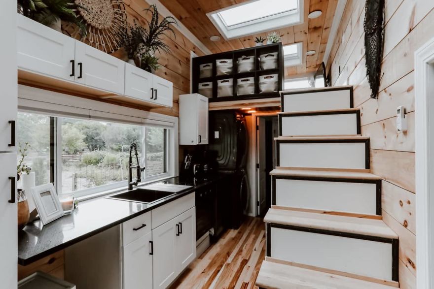 Stunning New Build Tiny House With Four Skylights.