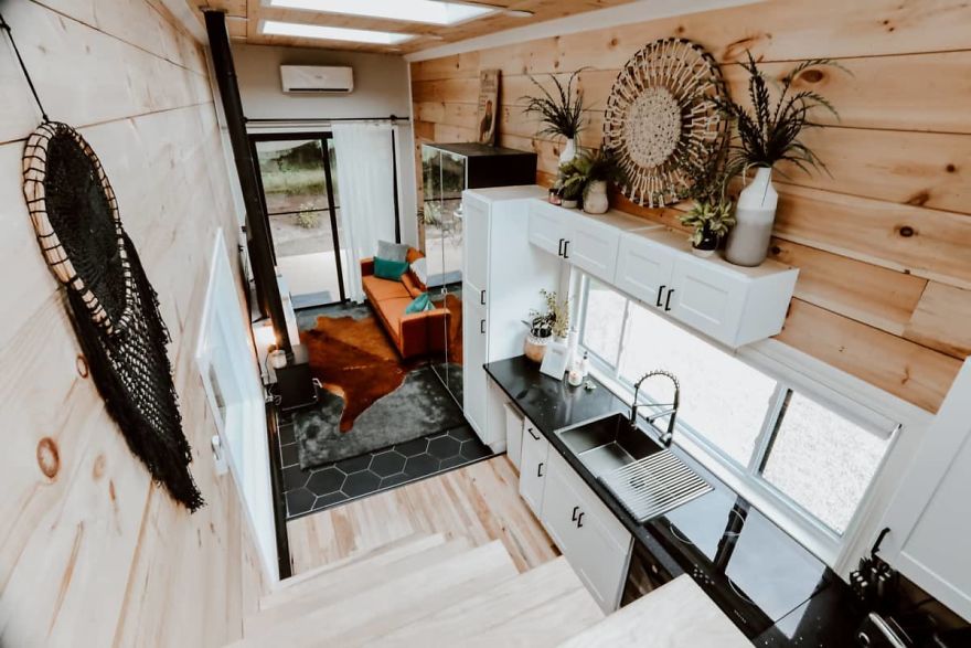 Stunning New Build Tiny House With Four Skylights.