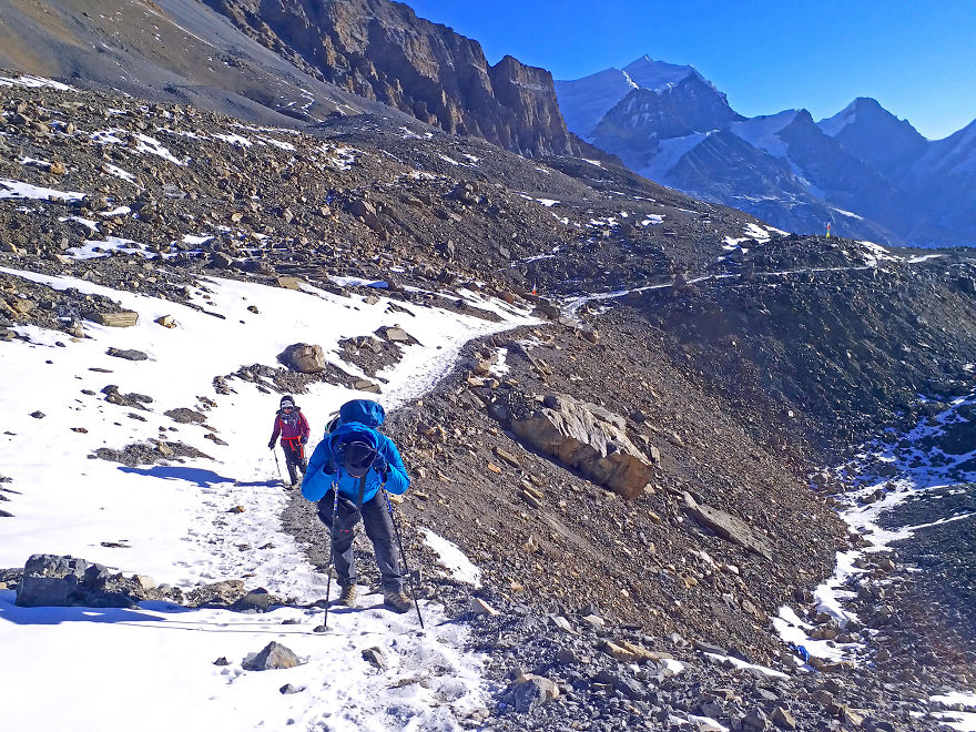 I Took This Picture While Walking On The Way To Thorong La Pass