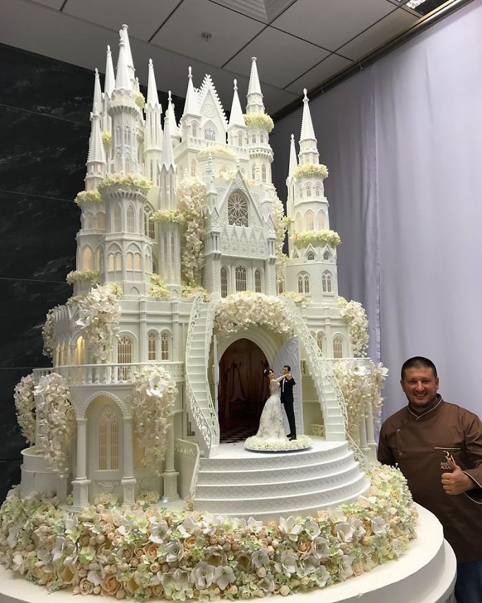 Amazing Detail On This Wedding Cake