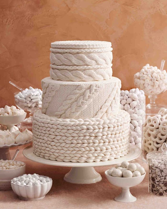 Cable Knit Wedding Cake