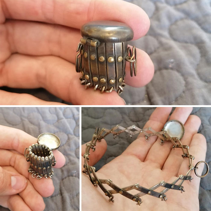 I Found This Metal Object. No Text Or Numbers. Can Retract To Be The Size Of A Bracelet. What Is This Thing?