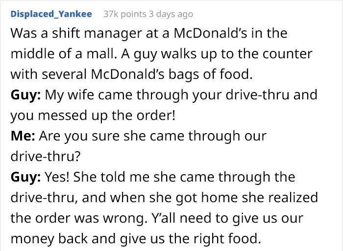 Story About An Entitled Person Who Aggressively Demanded To Be Served Mac And Cheese At Wendy's Goes Viral