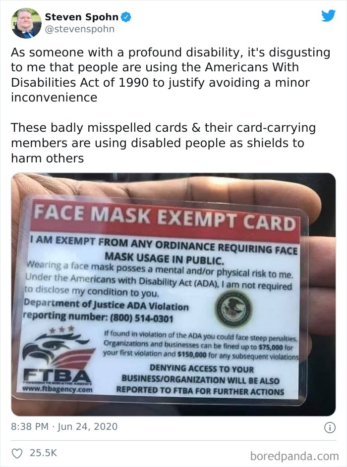 Pos Pretends To Be Disabled To Try And Get Out Of Wearing A Mask