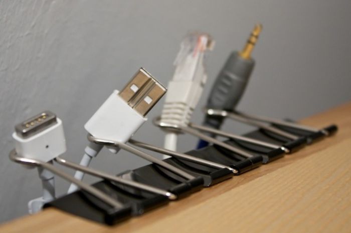 Keep Cables Cleaned Up With Binder Clips