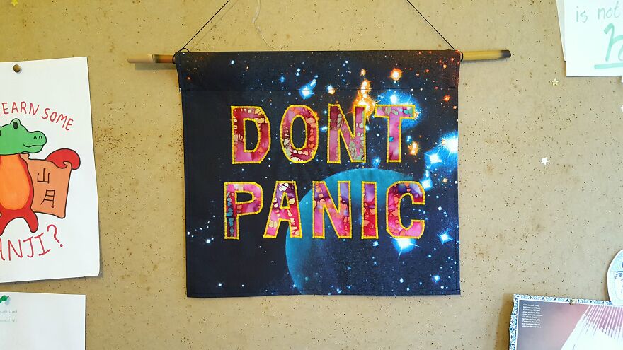 I Make Applique Wall Hangings With Strange Sayings On Vintage Fabric Backgrounds