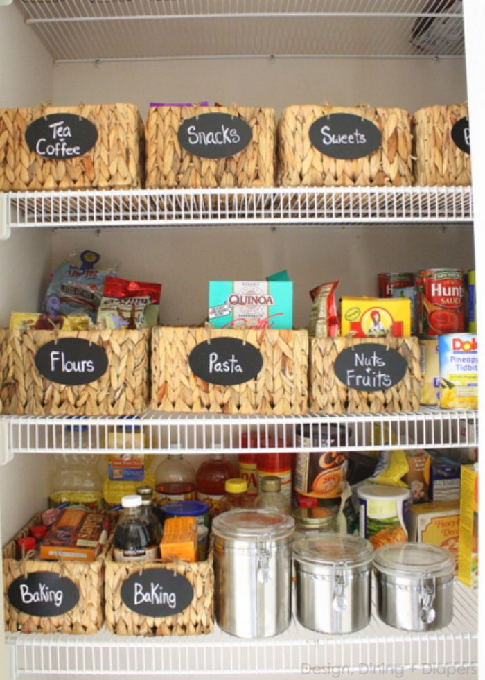 Organize Your Pantry By Using Baskets And Labels