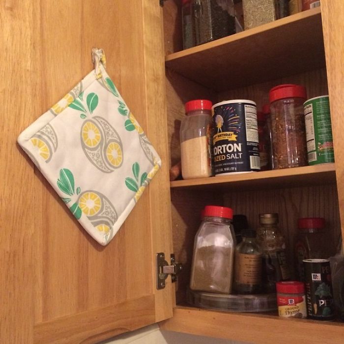 The Insides Of Cabinets Are Also Great Places To Put Hooks For Rags, Gloves, And Pot Holders