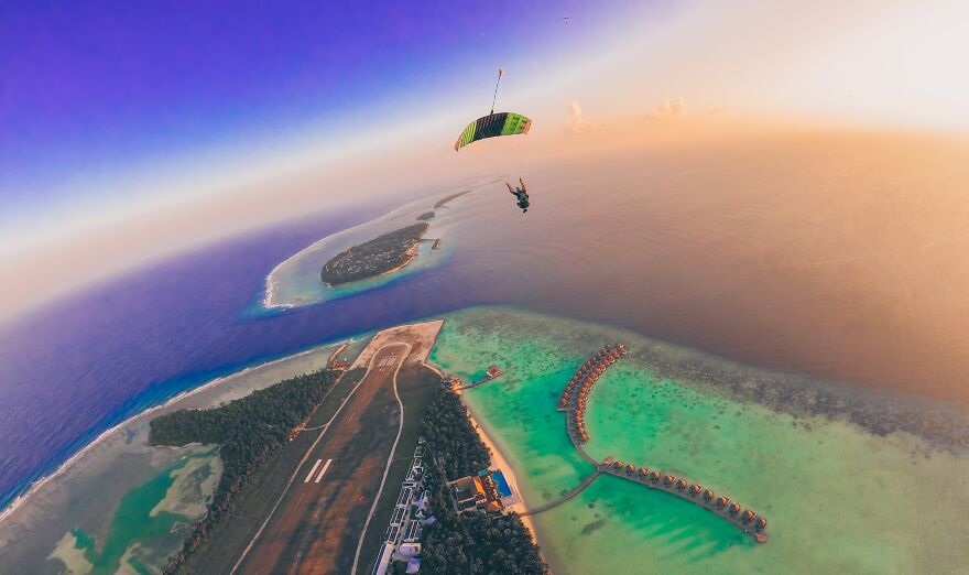 The Maldives: Skydiver Photographer Perspective (Sports/Extreme Sports Category, 1st Place)