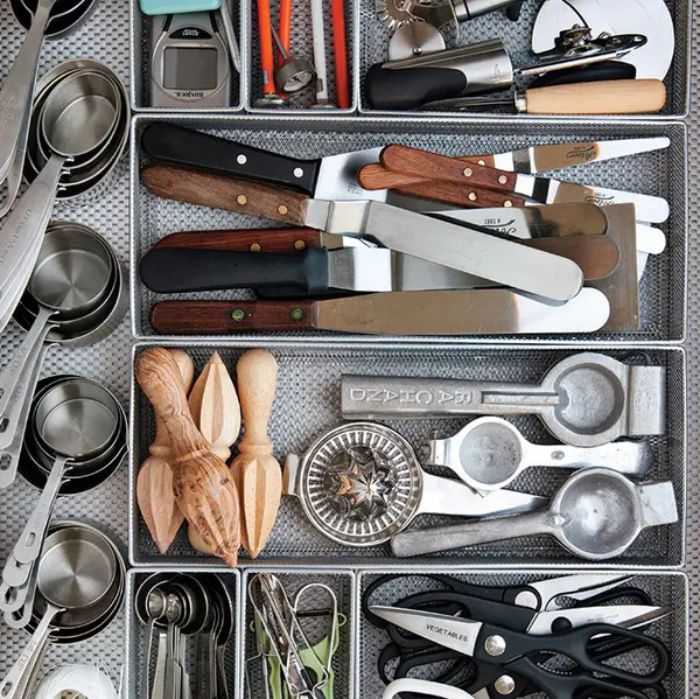 Divide Up Your Drawers With Mesh Organizers From The Office Supply Store To Make Sure Every Utensil Has A Spot
