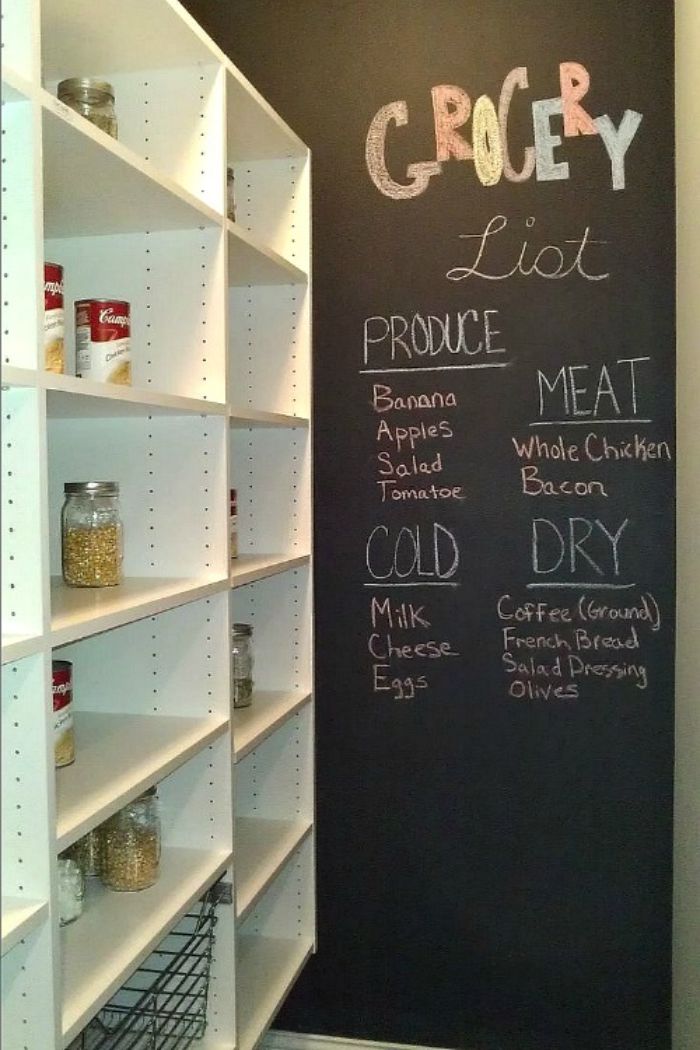 Add A Black-Board In Your Pantry For Grocery Lists