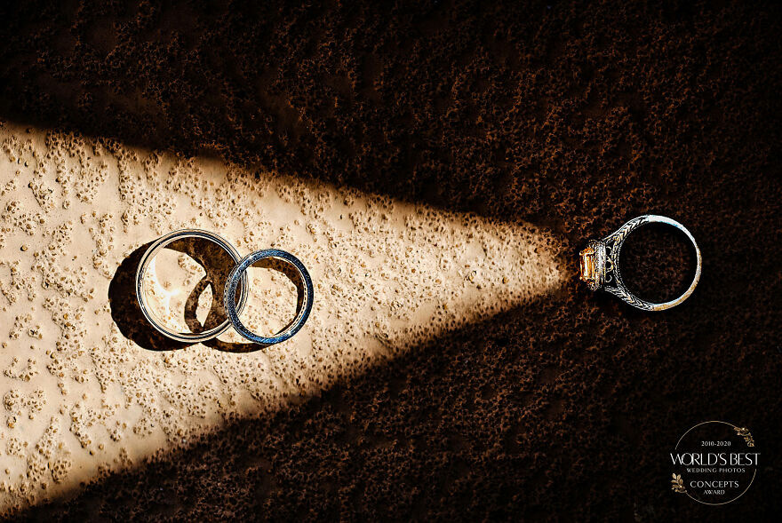 This Clever Use Of Light With Wedding Rings By Tisman Photography