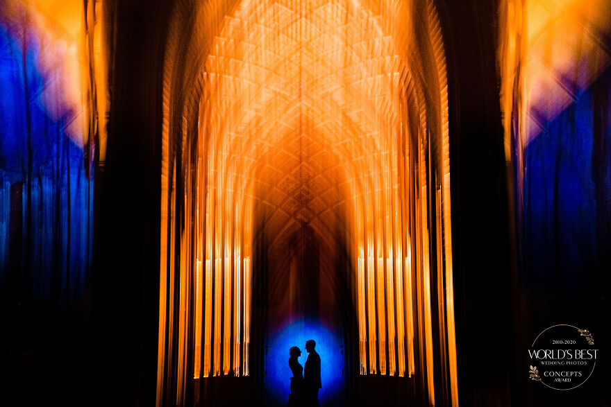 This Silhouette In Front Of A Colorful Cathedral By Vinson Images