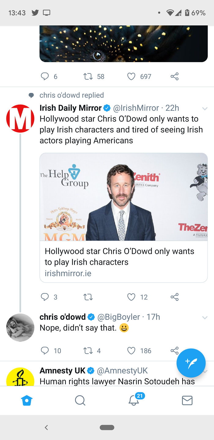 Chris O'dowd Calling Out The Daily Mirror