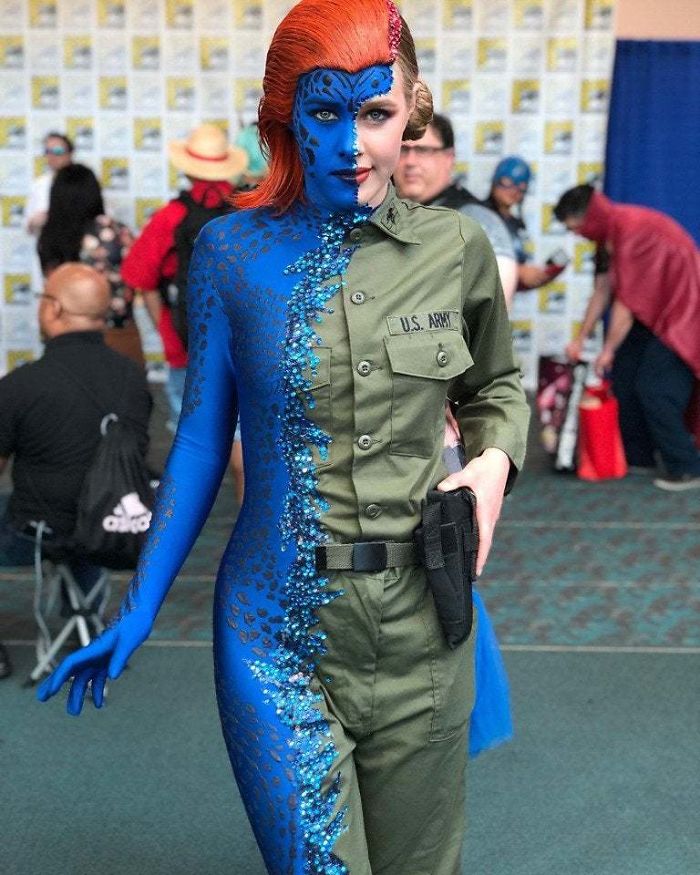 This Mystique Cosplay Mid Merge (By Magnetomystique)
