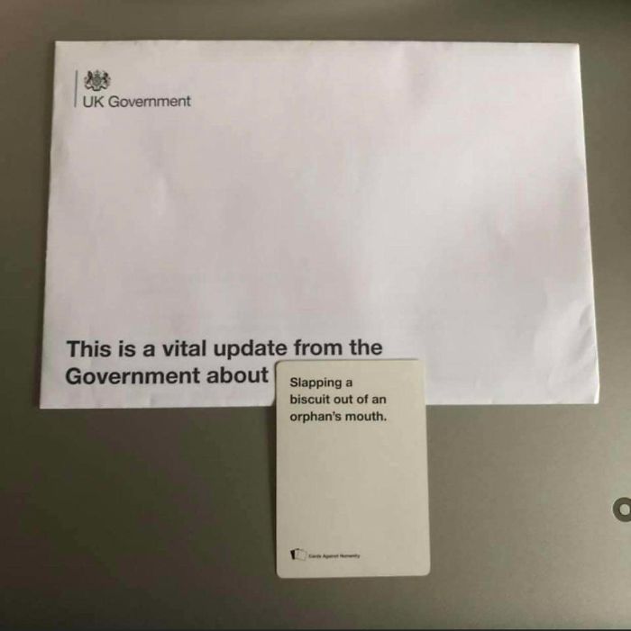 When The UK Government Use The Same Font As Cards Against Humanity!