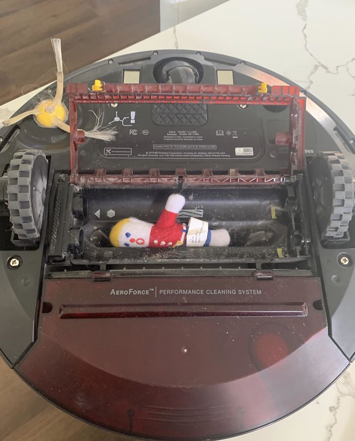 Started Cracking Up When I Discovered SNL’s Mr. Bill Stuck Like This In The Roomba. Poor Guy