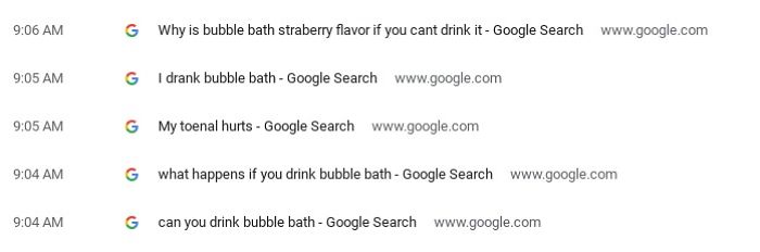 My Little Brother's Search History. Lots Of Diarrhea And Vomit Followed