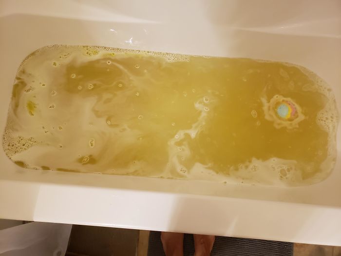 My Lush Bath Bomb Just Makes It Look Like A Tub Filled With Pee