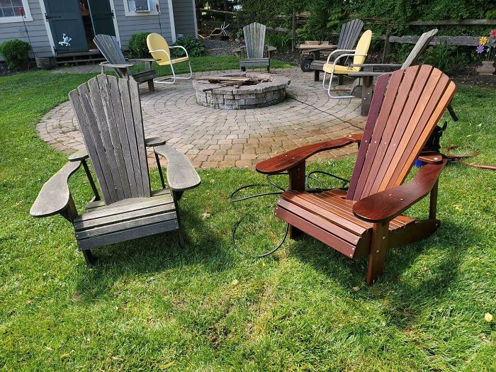 Power Washed These Adirondack Chairs That Have Been Sitting Outside For 30 Years