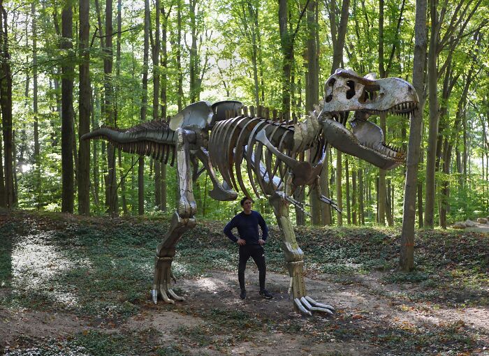 Hice un esqueleto de T-Rex con metal y lo terminé justo a tiempo para Halloween