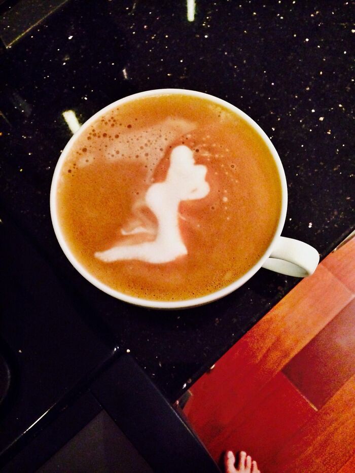 Accidental Latte Art Looks Like A Victorian Lady With A Bit Butt