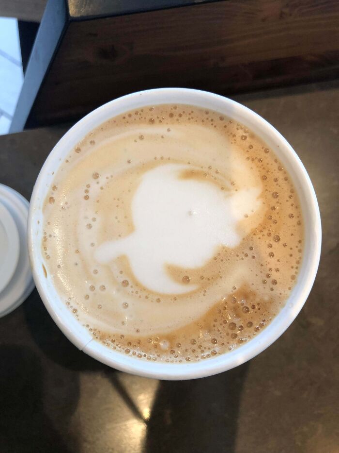 Accidentally Made A Sea Turtle In A Customer’s Latte Today. We Were All Very Excited