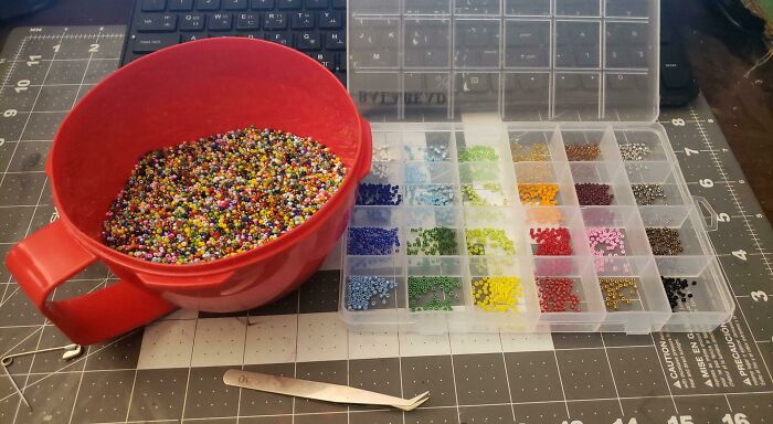 I Spilled 50,000 2mm Glass Beads On The Ground And I Now Have To Sort Them By Hand