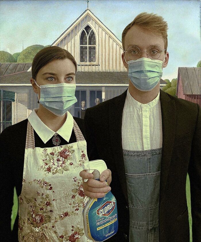 My Wife And I Made Our First Annual Halloween Card! "American Pandemic, 2020"