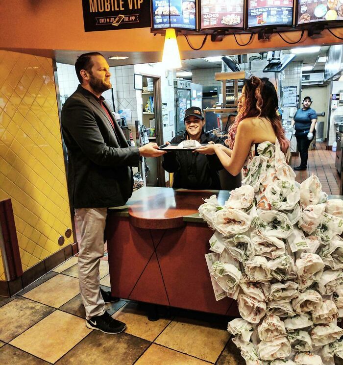 I Made A Wedding Dress Out Of Burrito Wrappers