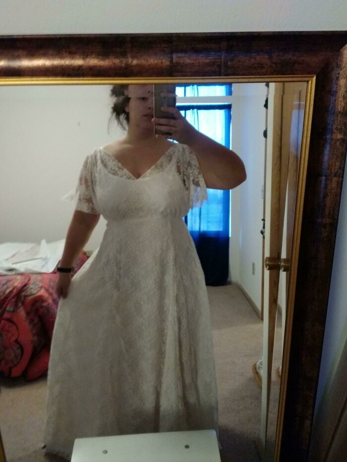 [self-Drafted] I Made My Wedding Dress! I Went With A Simple Boho Feel For Our Backyard Venue