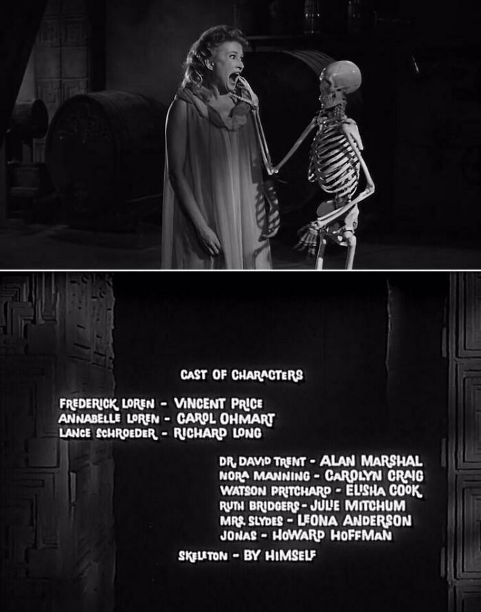 In House On Haunted Hill (1959) The Skeleton Is Credited As Himself