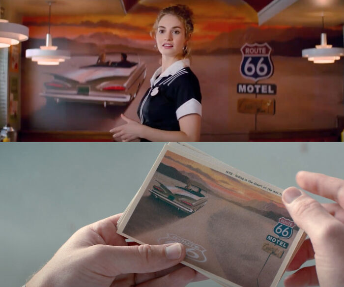 In Baby Driver (2017) The Image Seen On The Back Wall Of Bo's Dinner Is The Same Image On The Postcard Baby Receives From Debora In Prison