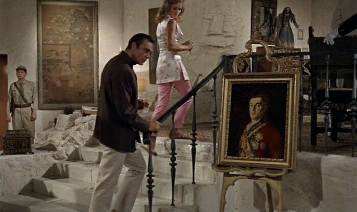 In Dr No (1962), Bond Notices A Painting In Dr No’s Lair And Stares Closely At It. This Painting Is The ‘Portrait Of The Duke Of Wellington’ By Francisco Goya. It Had Been Stolen In 1961. The Filmmakers Included It As A Little In-Joke, Suggesting That Dr No Had Stolen It. It Was Recovered In 1965
