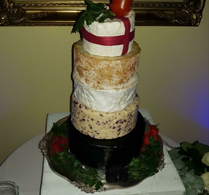 From My Friend's Wedding. The Cake Was Several Layers Of Cheese