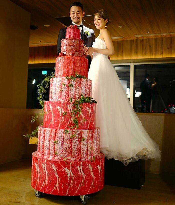 This Towering Meat Cake At A Japanese Wedding Party