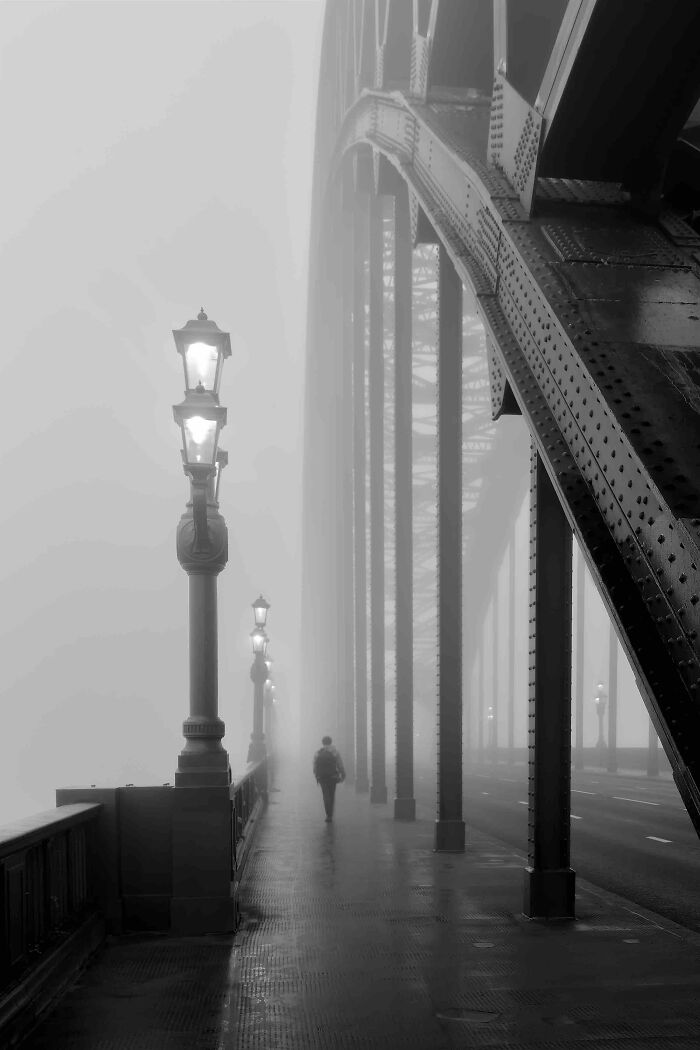Black And White Commended: Alan Storey, 'Fog On The Tyne', Tyne And Wear