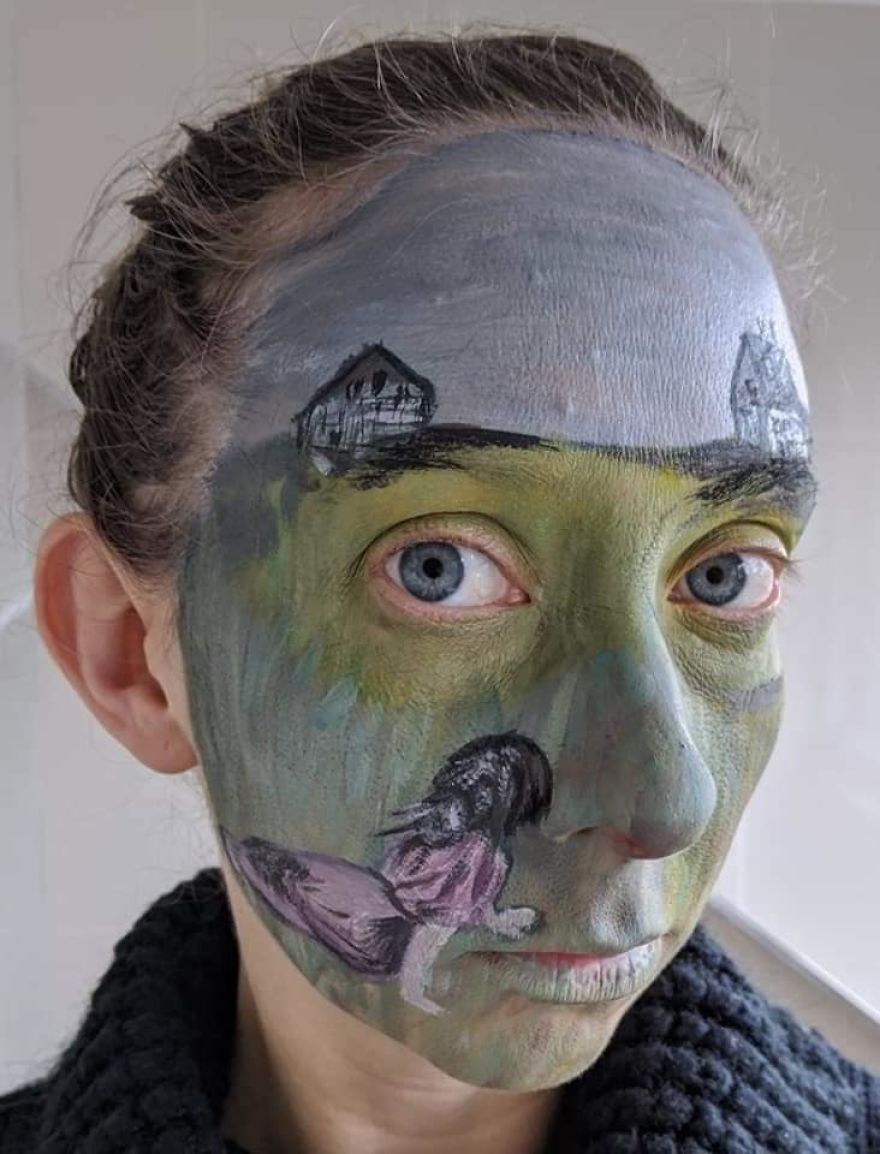 Angel Burns Spent 52 Weeks Recreating Famous Artworks Using Face Paints. Angel Burns Spent 52 Weeks Recreating Famous Artworks Using Face Paints.