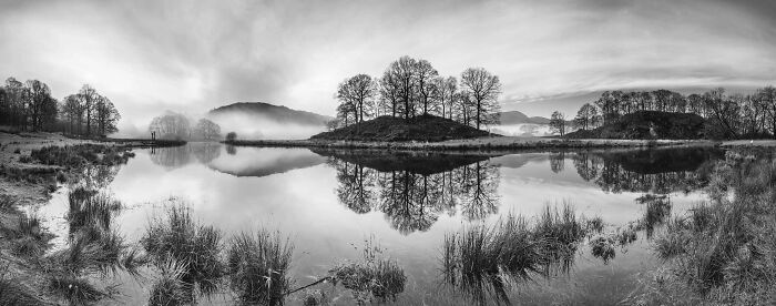 Black And White Highly Commended: Baxter Bradford, 'Winter Tranquillity', Lake District