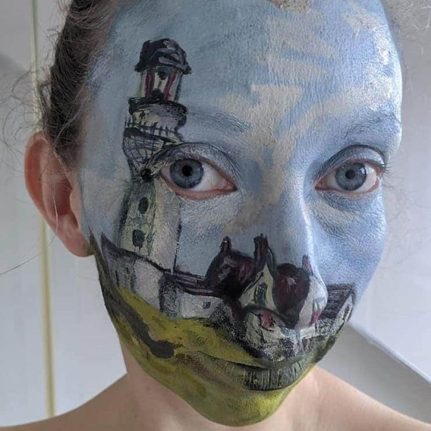 Angel Burns Spent 52 Weeks Recreating Famous Artworks Using Face Paints. Angel Burns Spent 52 Weeks Recreating Famous Artworks Using Face Paints.