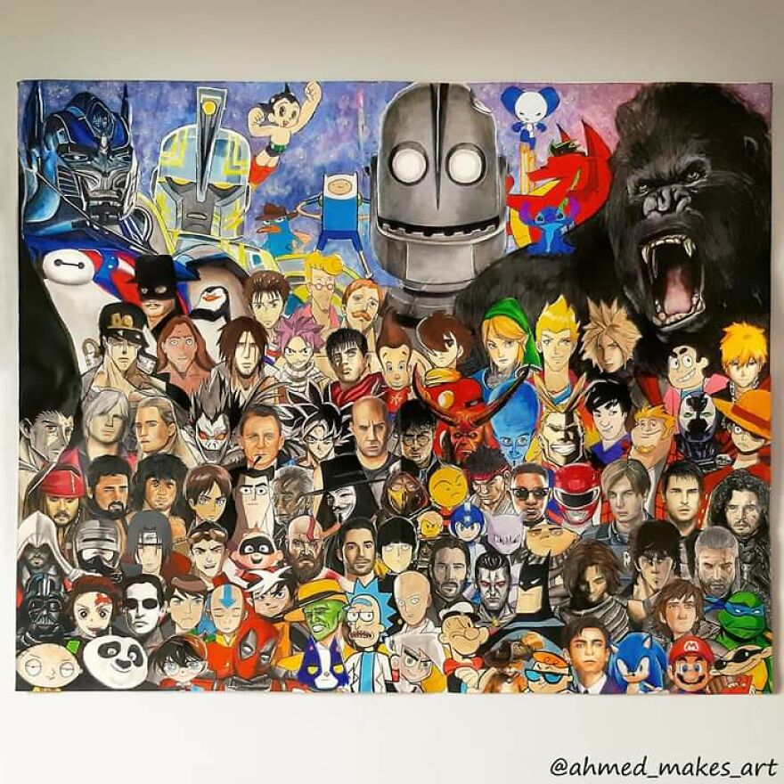 I Painted 100 Character From Cartoons Anime Movies Shows And Games