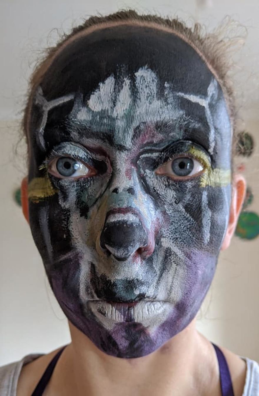 Angel Burns Spent 52 Weeks Recreating Famous Artworks Using Face Paints. Angel Burns Spent 52 Weeks Recreating Famous Artworks Using Face Paints.