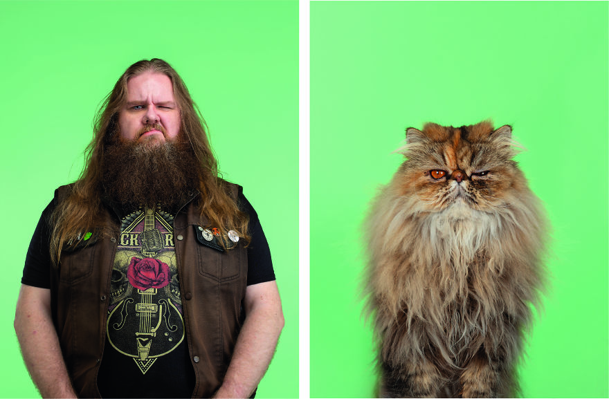 Photographer Captures Cats And Their Owners Side By Side For Uncanny Resemblance.
