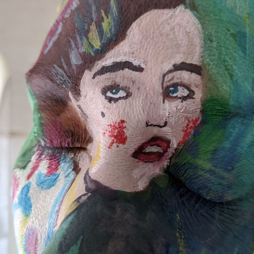 Angel Burns Spent 52 Weeks Recreating Famous Artworks Using Face Paints. Angel Burns Spent 52 Weeks Recreating Famous Artworks Using Face Paints.